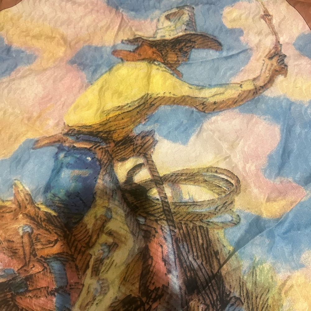 💯% Silk ROCKMOUNT RANCH WEAR 2002 SILK SCARF DIAMOND BUCK #4121 Limited Edition - Picture 8 of 10
